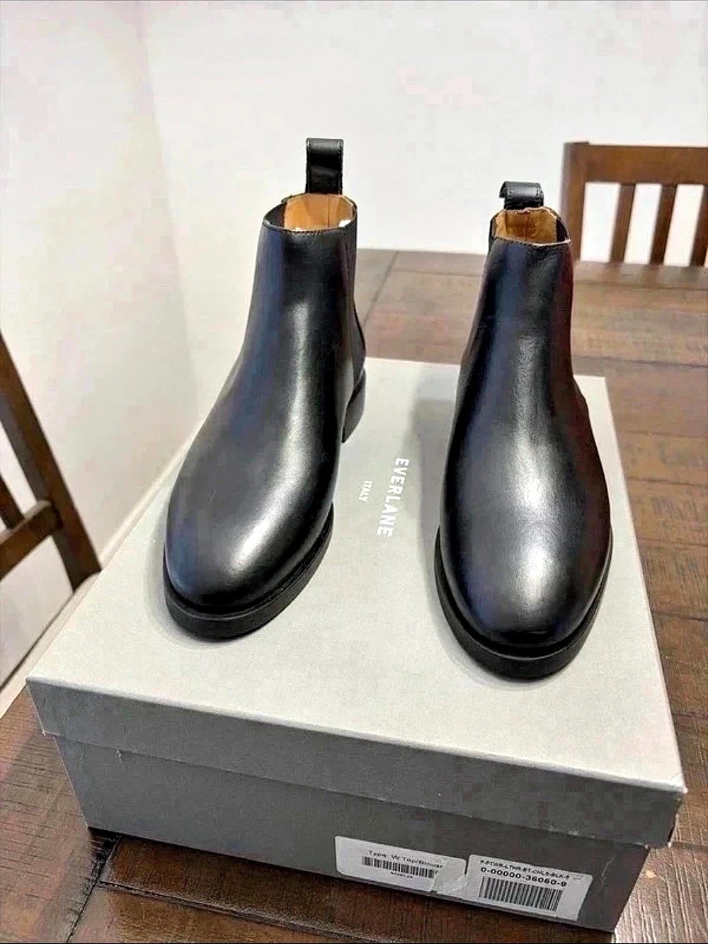 New Everlane The Italian Leather Chelsea Boot Black US 5
